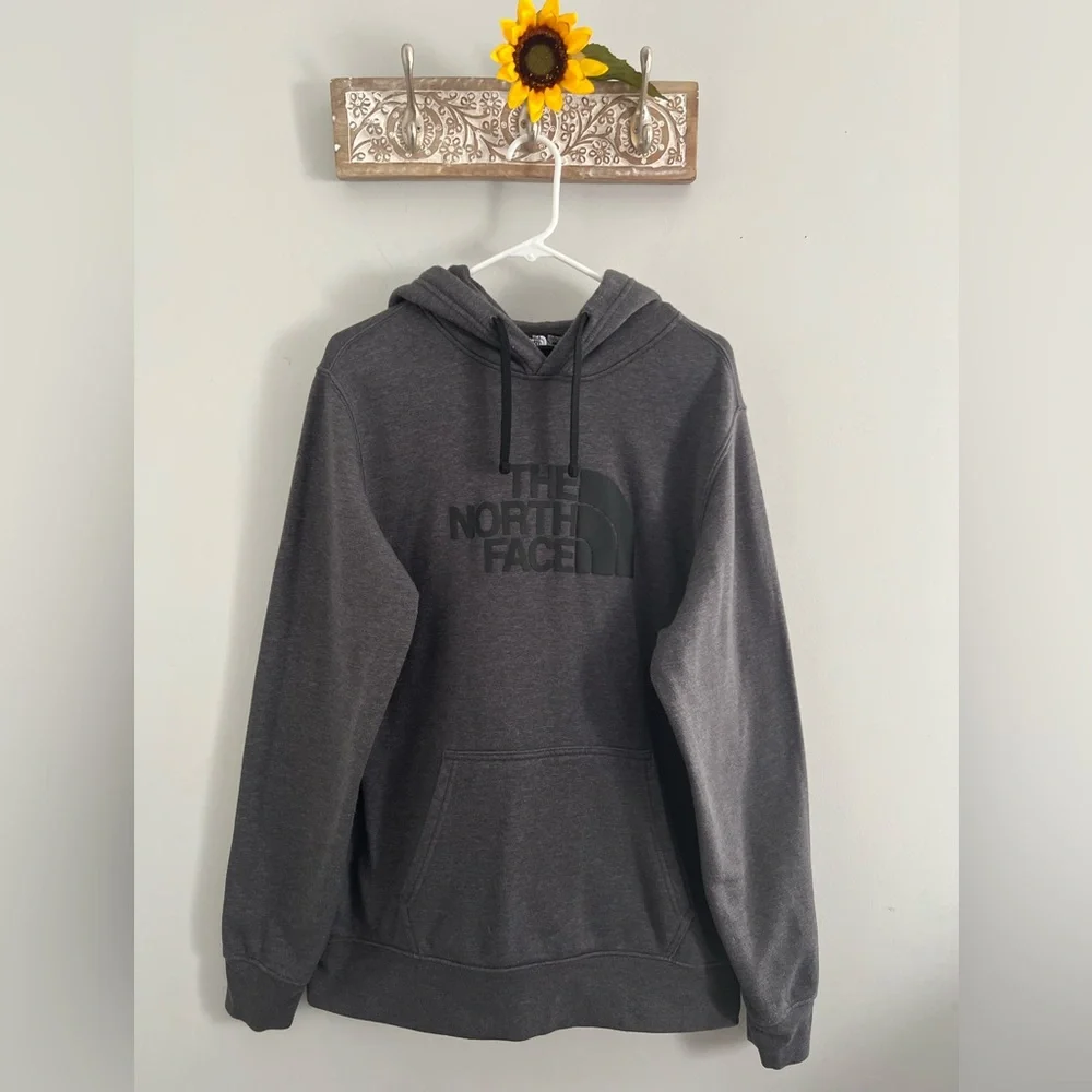 NORTH FACE Half Dome Pullover Hoodie Gray-Size Large
